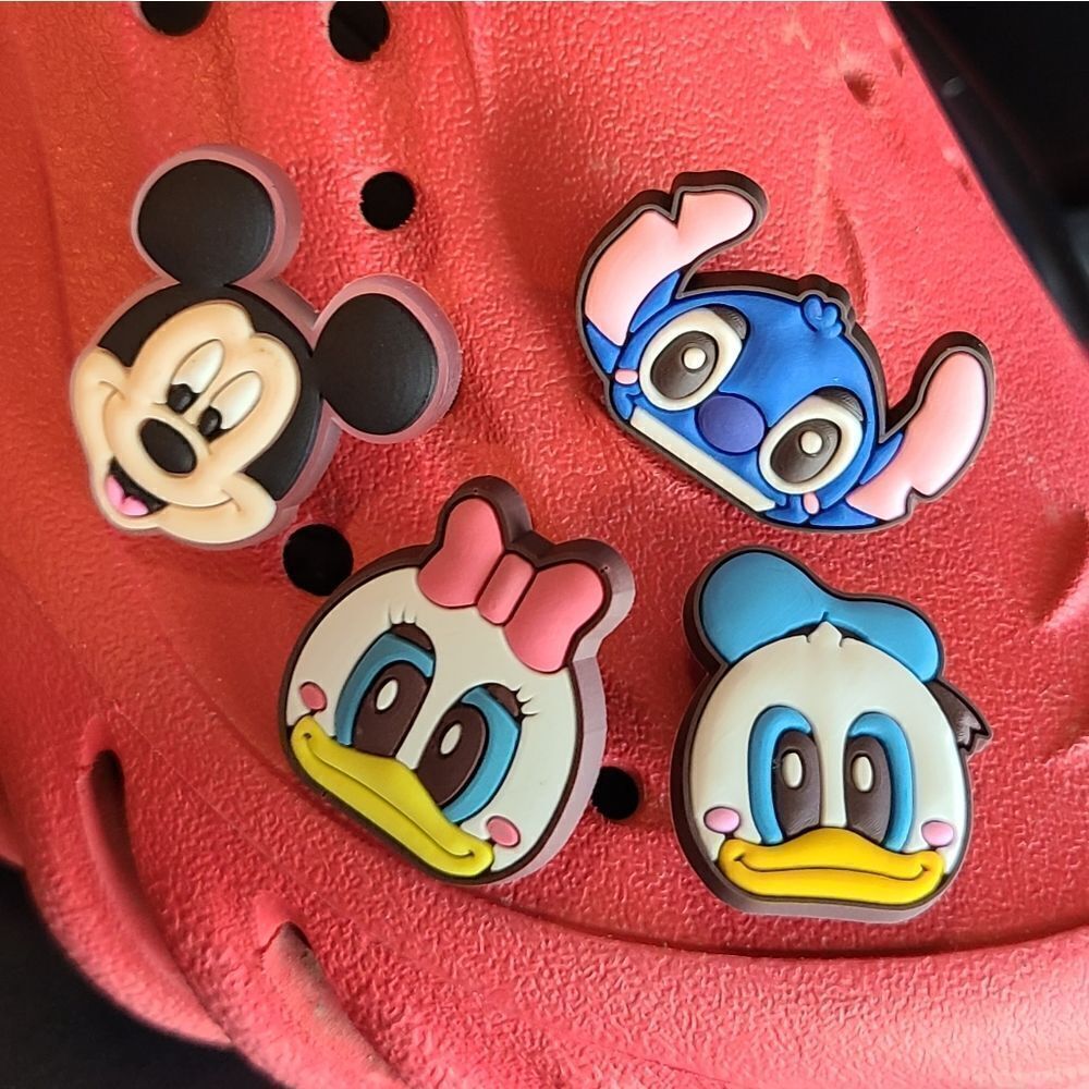 Croc Shoe Charms Mickey Mouse Stitch Donald Duck Daisy 4pc Set Character Variety